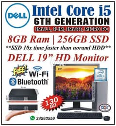 Dell Core i5 6th Generation WIFI Computer 19" LCD 8GB Ram 256GB SSD 0