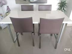 ID Design Dining Table with 4 leather chairs and ID Design CoffeeTable 0