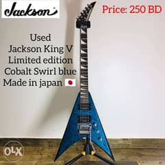 Made in japan Jackson king V Guitar cobalt swirl blue color. 0