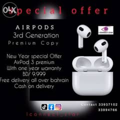 AirPods 3 premium with 1 year warranty free delivery 0