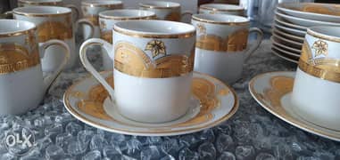 Coffee cups 24kt gold 12 cups and 9 arabic coffee cups free 0