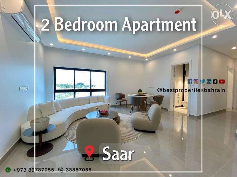 Brand New 2 BHK Apartment w/Balcony in Saar 0