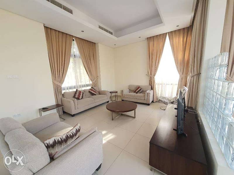 awesome furnished 3 bedroom villa with pool in janabiyah 1