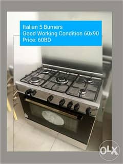 5 Burners in very good working conditions 60 90 delivery available 0