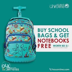 Buy Any School Bag & Get BD 3 Notebooks FREE 0