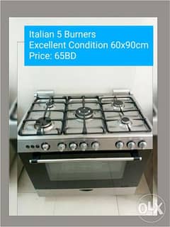 5 burners in very good condition italian brand delivery availabe 0