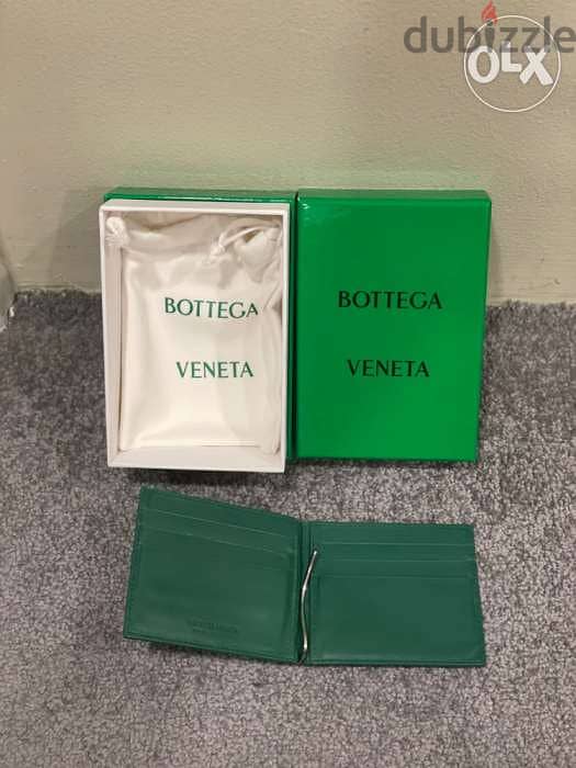 Genuine Bottega Veneta racing green bill clip wallet 1