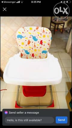 Below good condition used items for sale Junior baby high chair. Bd 0