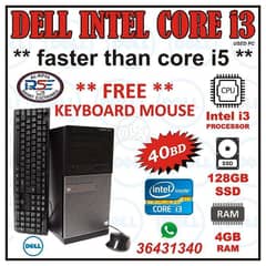 Special Offer DELL Core i3 Computer Ram 4GB 128GB SSD (faster Than i5) 0
