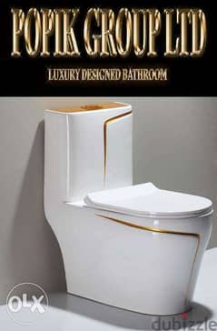 Diamond White Luxury Toilet design model with Line