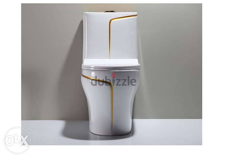 Diamond White Luxury Toilet design model with Line 1