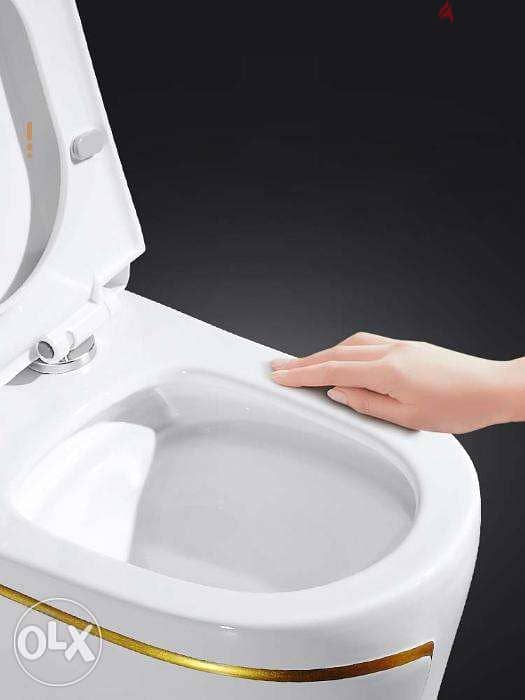 Diamond White Luxury Toilet design model with Line 3