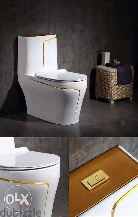 Diamond White Luxury Toilet design model with Line 4