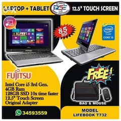Fujitsu Core i5 Touch Laptop 12" Screen Ram 4GB/128GB SSD 10 time fast 0