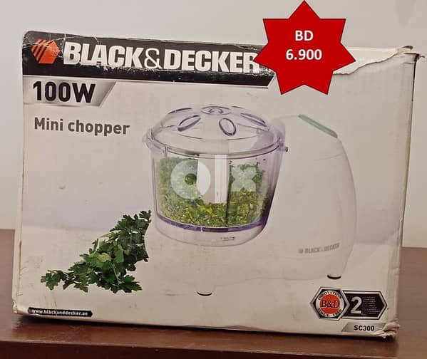 Black Decker SC300 Mini Chopper 100W Cooking Tools 104009395