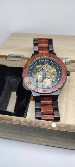 Wood watch automatic